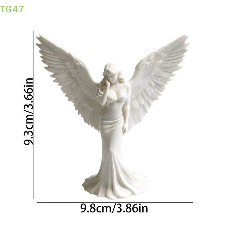 3D Printing Gold - 【LS】【LS】รูปปั้นนางฟ้าสวดมนต์ที่พิมพ์ด้วยเทคโนโลยี 3D รูปปั้นนางฟ้าผู้พิทักษ์สีขาวทอง สำหรับตกแต่งแท่นบูชาวัตถุศิลปะทางศาสนา