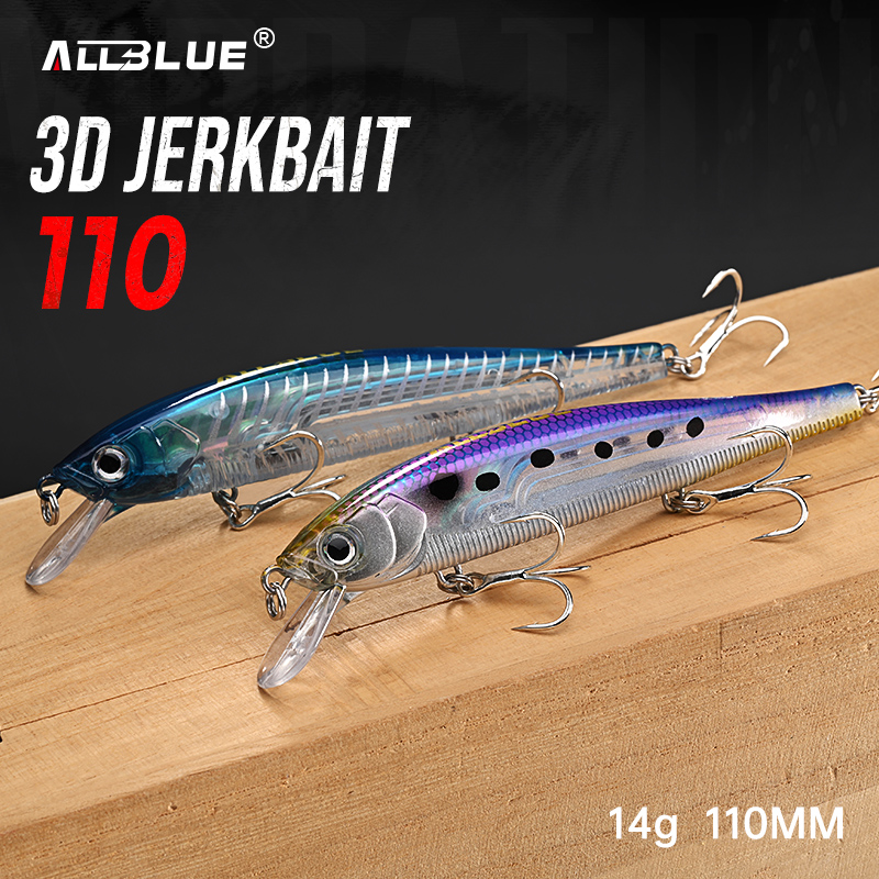 3D Printing Lure - เหยื่อตกปลา ALLBLUE 3D Jerkbait Wobbler ขนาด