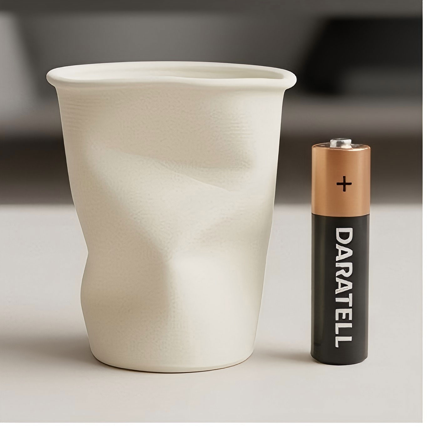 3D Printing Vase - ที่ใส่ปากกาแบบถ้วยกระดาษพิมพ์ 3 มิติ รูปทรงบิดเบี้ยว แจกันเก็บของรูปถ้วยกระดาษ ของตกแต่งโต๊ะทำงาน