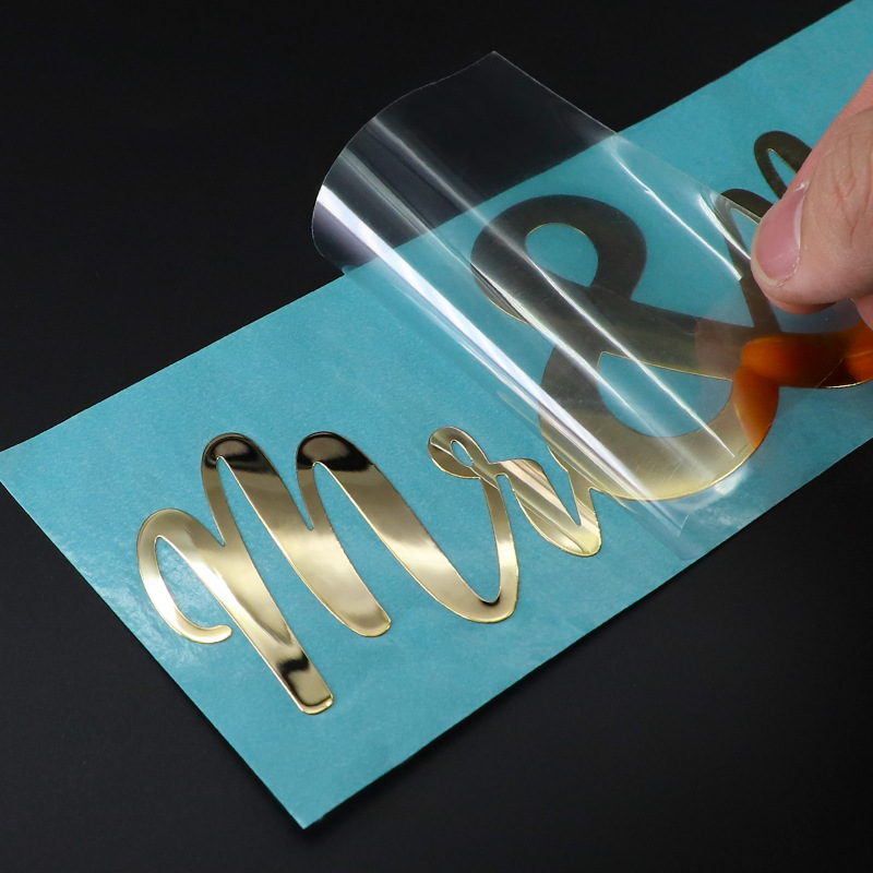 3D Printing Gold - โลโก้ส่วนบุคคลพิมพ์โลหะ 3D ทองเงินสติกเกอร์ลายนูนสติกเกอร์บนถุงบรรจุกล่องไม้ Glass Face