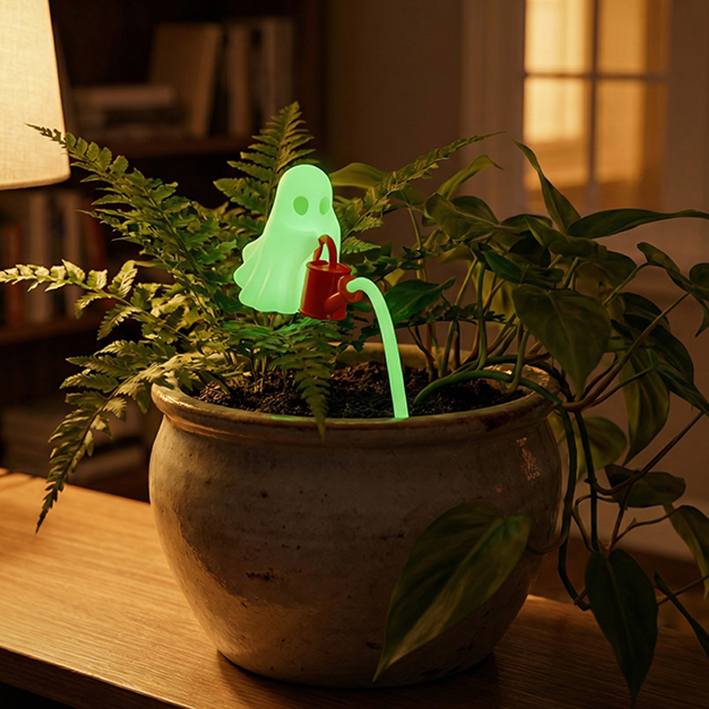 3D Printing Ghosting - ของตกแต่งต้นไม้เรืองแสงในที่มืด รูปผี 3 มิติ พร้อมกระบอกน้ำรดน้ำ ของประดับตกแต่งกระถางต้นไม้สำหรับวันฮาโลวีน