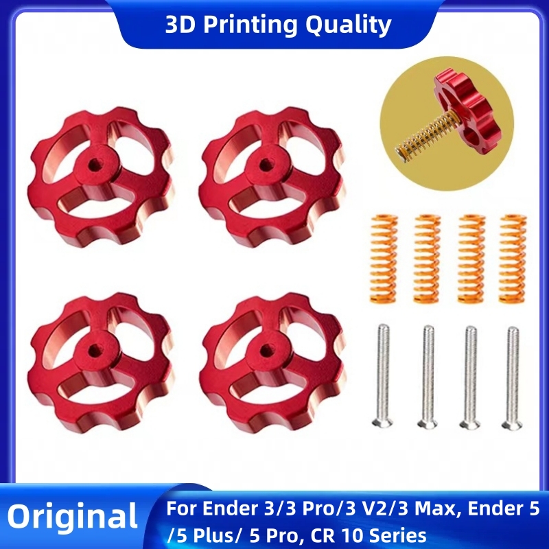 Creality Printer Ender 3 - น็อตปรับระดับโลหะ Creality, ชุดน็อตแบบหมุนมือสำหรับ Ender 3/3 Pro/3