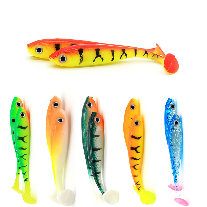 3D Printing Lure - 5 ชิ้น/ล็อตเหยื่ออ่อน Lure 3D ตา t-tail