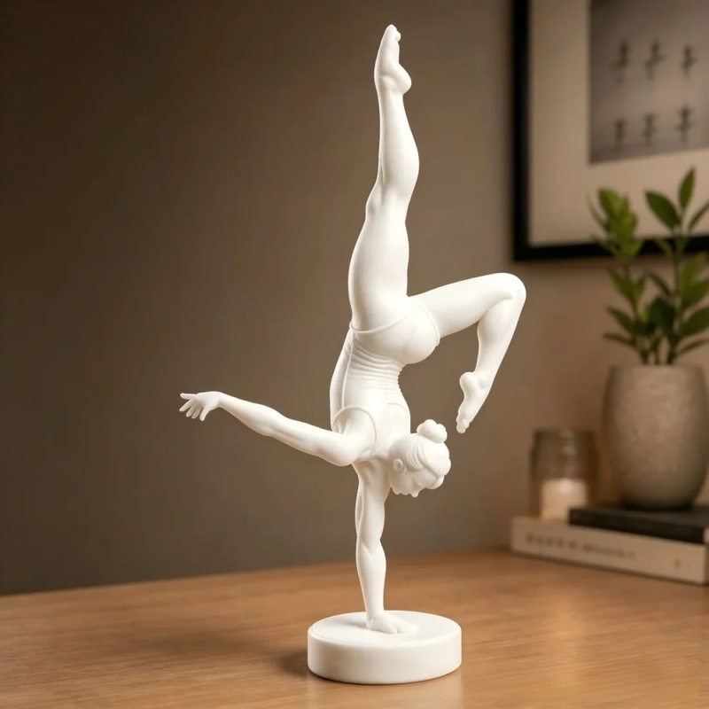 3D Printing Liquid - รูปปั้นนักบัลเลต์ทรงตัวด้วยมือเดียวที่พิมพ์ด้วยเทคโนโลยี 3D สำหรับตกแต่งโต๊ะทำงาน รูปปั้นศิลปะสมัยใหม่ของนักกายกรรมหญิง