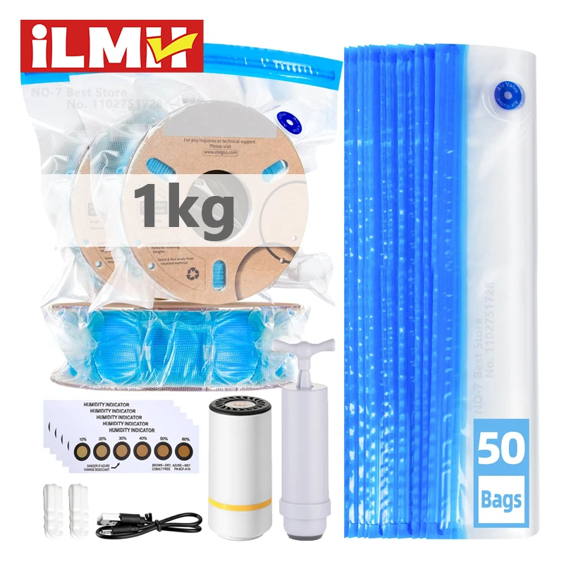 3D Printing Website - ถุงสูญญากาศใยเครื่องพิมพ์ 3D พร้อมปั๊มลมไฟฟ้าแบบชาร์จ USB, การซีลสูญญากาศสําหรับการจัดเก็บเส้นใย PLA