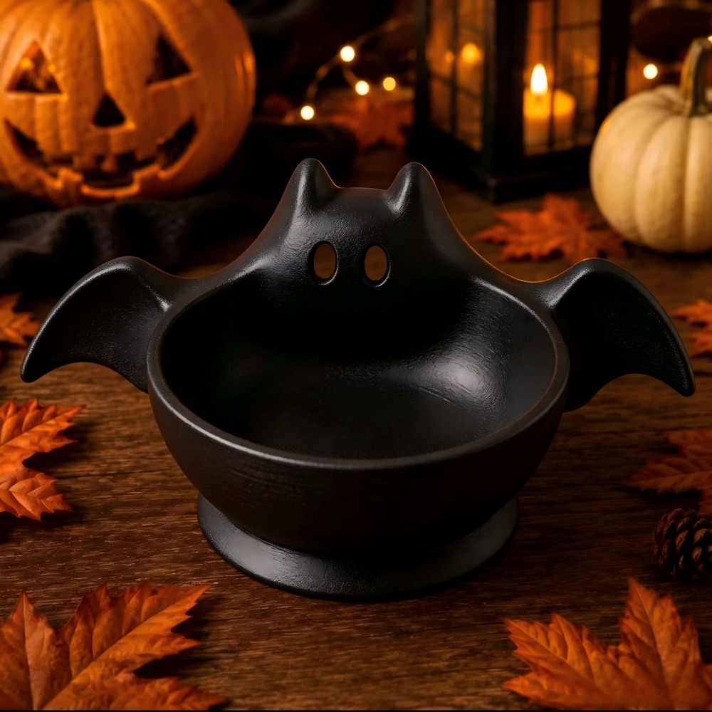 3D Printing Ghosting - ชามเก็บของรูปค้างคาวฮาโลวีนพิมพ์ 3 มิติ ถาดตกแต่งโต๊ะทำงานลายค้างคาวผีสุดน่ารักสไตล์โกธิค ฐานกันลื่นเรืองแสง