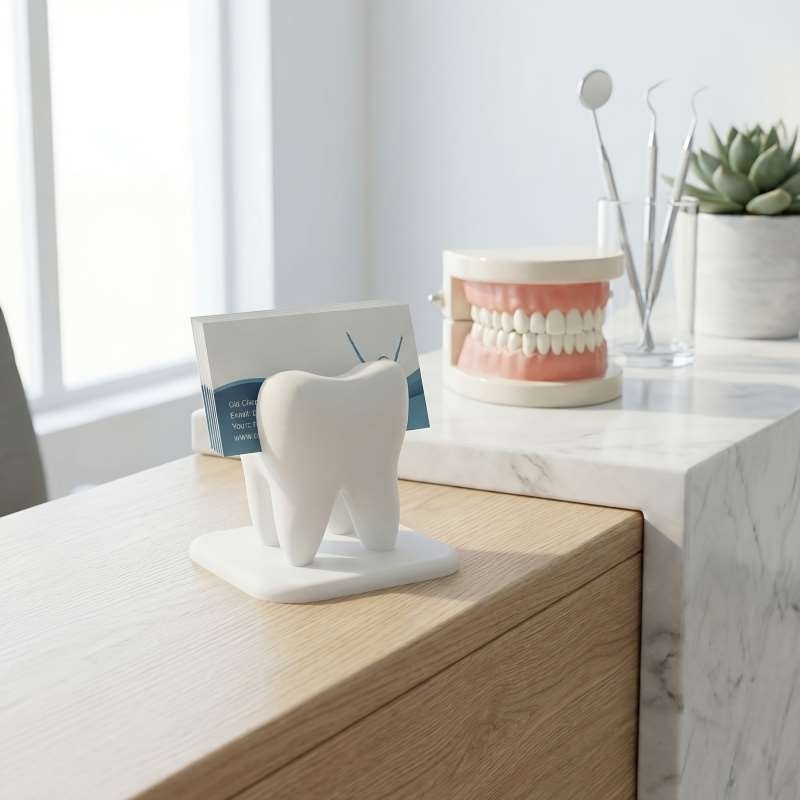3D Printing Table - ที่ใส่นามบัตรรูปฟันพิมพ์ 3 มิติ สำหรับคลินิกทันตกรรม ตกแต่งโต๊ะต้อนรับและโต๊ะทำงาน