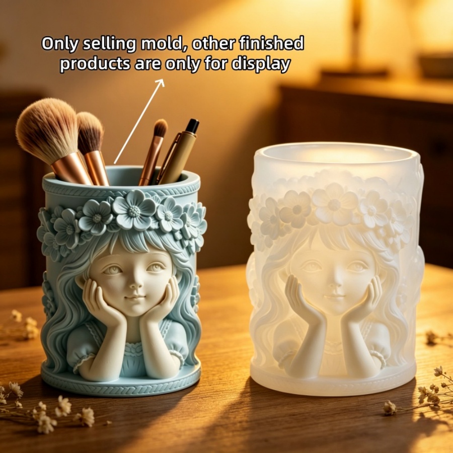 3D Printing Vase - แม่พิมพ์ซิลิโคนลายนูน 3 มิติ รูปเด็กผู้หญิง ใช้ซ้ำได้ ออกแบบมาเพื่อการถอดออกง่าย