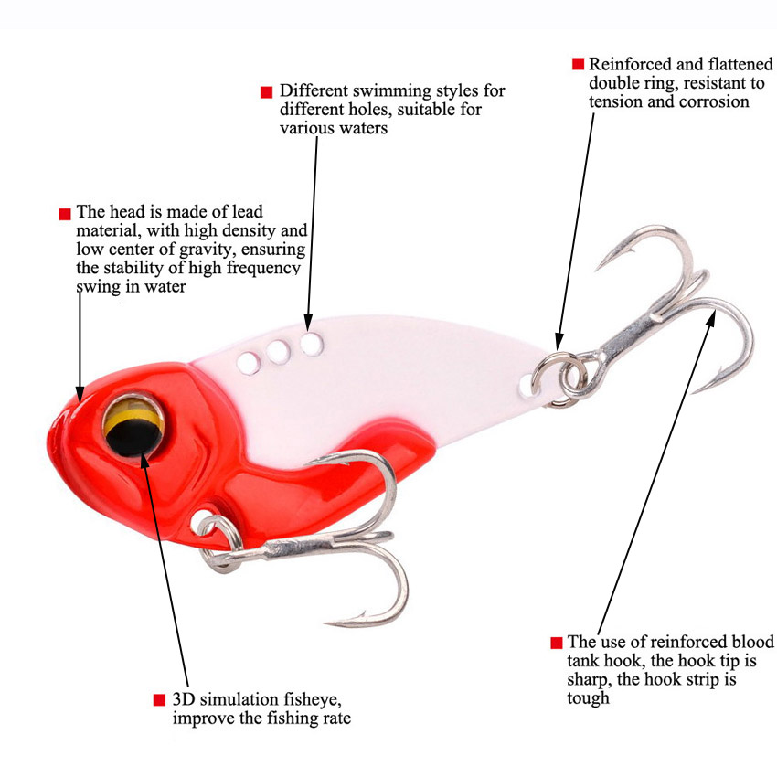6pcs โลหะ VIB เหยื่อตกปลา 7.3g - 3D Printing Lure บทวิจารณ์และราคา