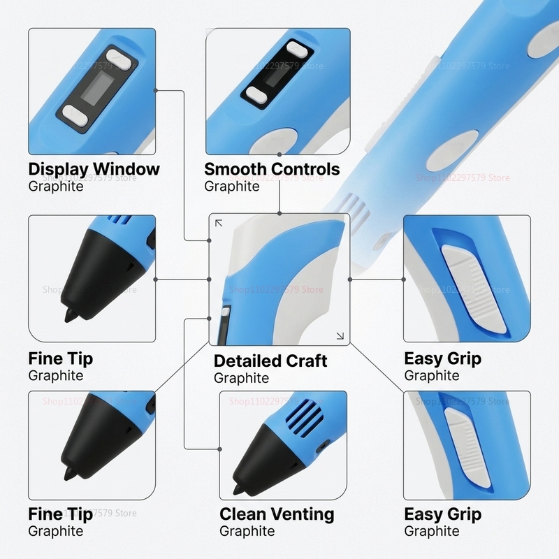 ปากกาพิมพ์ 3 มิติ พร้อมไส้พลาส - 3D Printing Pen For Adults บทวิจารณ์และราคา