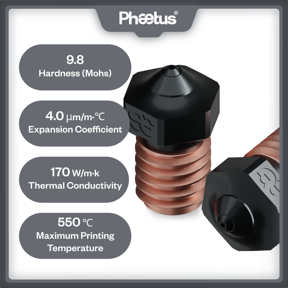 หัวฉีดซิลิคอนคาร์ไบด์ Phaetus  - 3D Printer Hotend Kit บทวิจารณ์และราคา