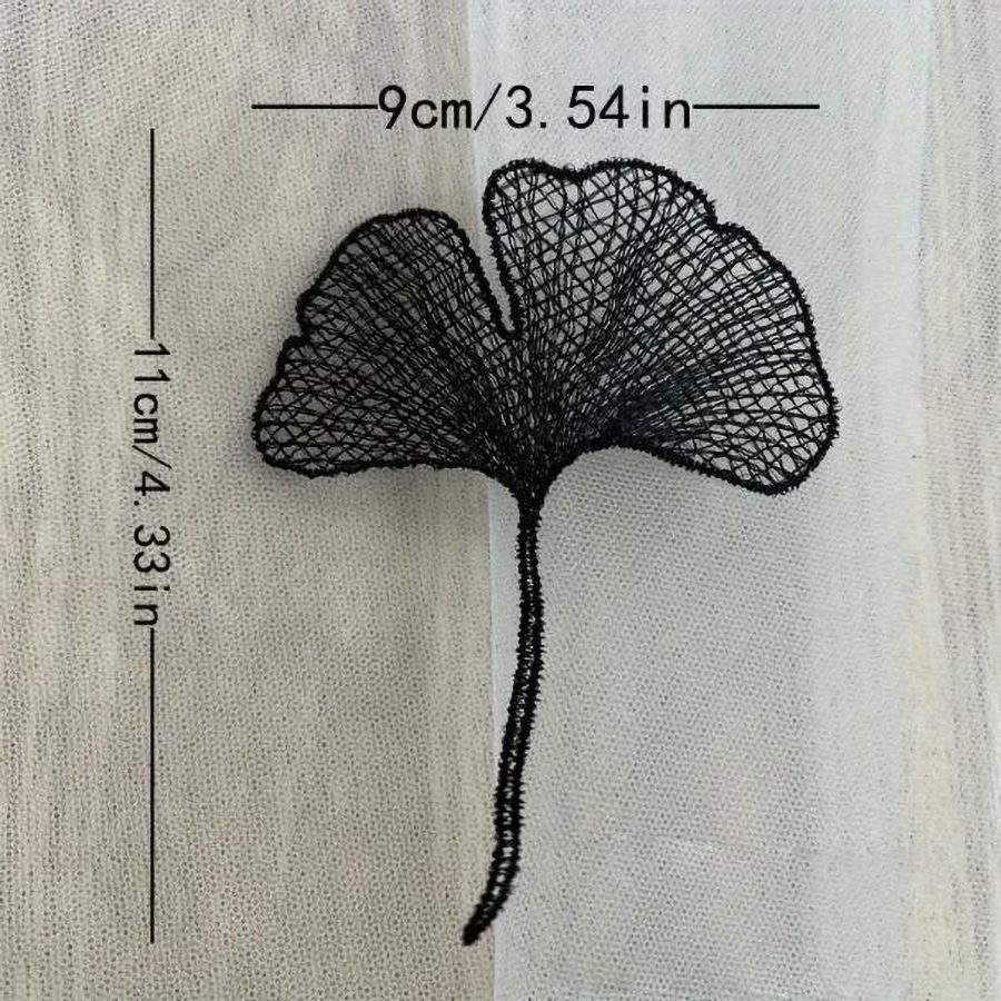 5 ชิ้นลูกไม้สีดําและสีขาวใบแปะ - 3D Printing On Fabric บทวิจารณ์และราคา