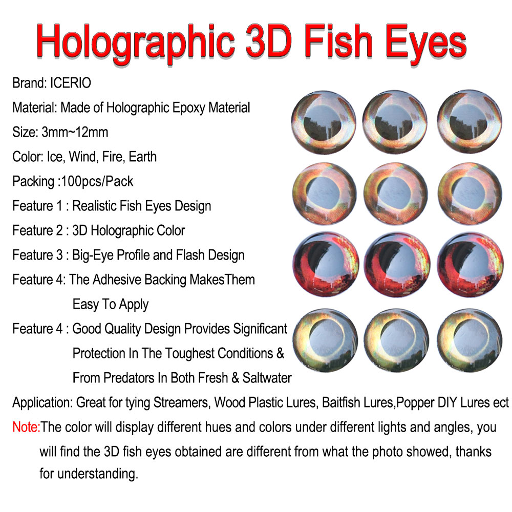 ICERIO 100PCS Holographic 3D 4 - 3D Printing Lure บทวิจารณ์และราคา