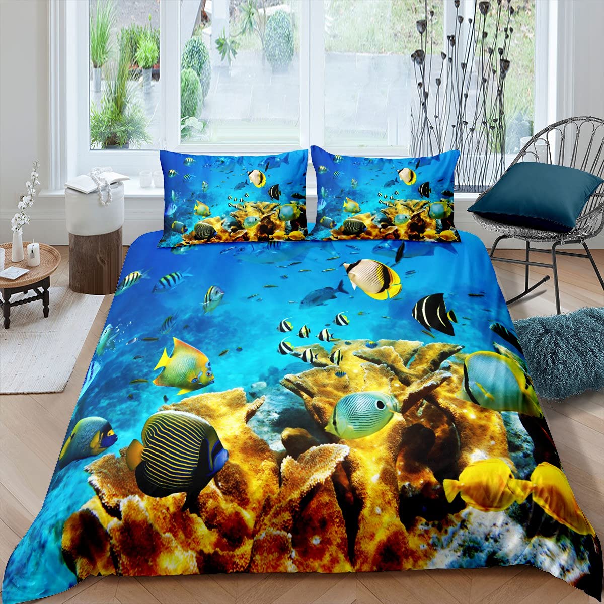 ปลาชุดผ้านวม Ocean ชุดเครื่องน - 3D Printing Quilting บทวิจารณ์และราคา