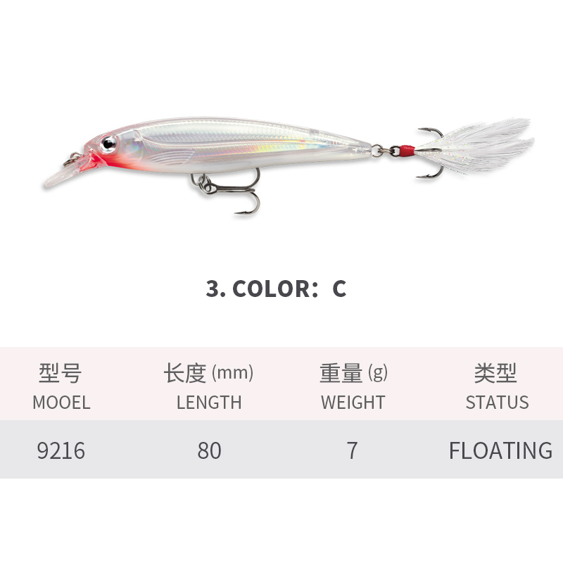 เหยื่อตกปลาขนาด70มม. 7.2กรัมเห - 3D Printing Lure บทวิจารณ์และราคา