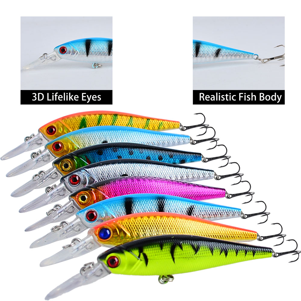 เหยื่อตกปลา 8 ชิ้น ขนาด 10 ซม. - 3D Printing Lure บทวิจารณ์และราคา